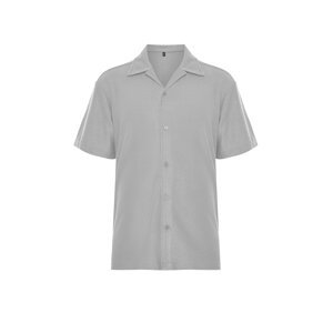 Trendyol Men's Gray Relaxed Fit Wide Collar Shirt