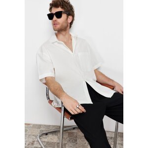 Trendyol Men's White Oversize Fit Men's Collar Shirt