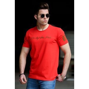 Madmext Men's Printed Red T-Shirt 4496