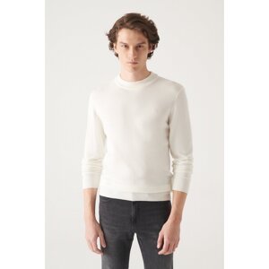 Avva Men's White Half Turtleneck Standard Fit Normal Cut Knitwear Sweater