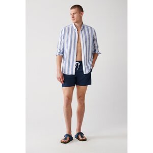 Avva Men's Indigo Quick Dry Printed Standard Size Swimsuit Sea Shorts