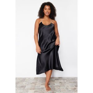 Trendyol Curve Black Woven Nightgown