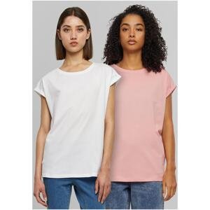 Dámské tričko Extended Shoulder Tee - 2ks - růžová+bílá