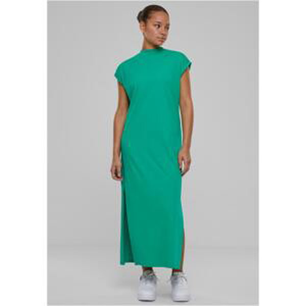 Dámské šaty Urban Classics Long Extended Shoulder - zelené