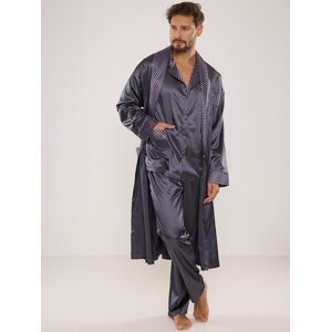 Men's bathrobe De Lafense 940 Satin M-4XL grey 090