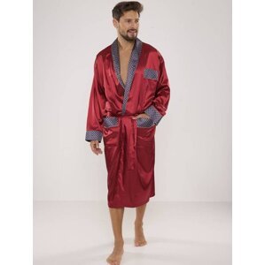 Men's bathrobe De Lafense 940 Satin M-4XL burgundy 069