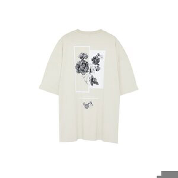 Trendyol Stone Men's Large Size Oversize Comfortable Flower Printed 100% Cotton T-Shirt
