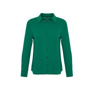 Trendyol Emerald Green Mother of Pearl Buttoned Regular Fit Matte Woven Shirt