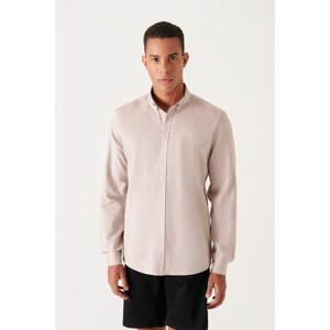 Avva Men's Mink Oxford 100% Cotton Standard Fit Regular Cut Shirt