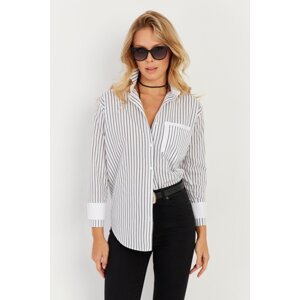 Cool & Sexy Women's White-Black Striped Shirt