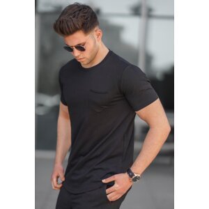Madmext Men's Black Front Pocket T-Shirt 5216