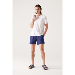 Avva Men's Navy Blue Flat Beach Shorts