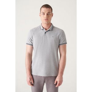 Avva Men's Gray Polo Neck Plain T-shirt