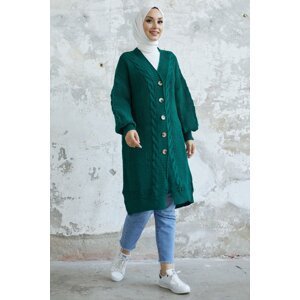InStyle Evia Buttoned Knitwear Cardigan - Emerald