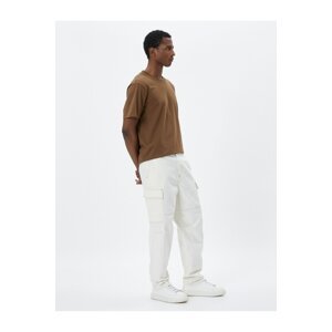 Koton Jeans Trousers Cargo Pocket Sewing Detailed Buttoned Cotton
