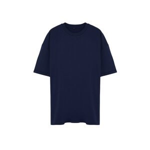 Trendyol Plus Size Basic Navy Men's Oversize/Wide Cut 100% Cotton T-Shirt