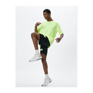 Koton Sports Shorts Neon Stripe Detailed Waist Laced Pocket