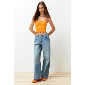 Trendyol Orange Textured Strap Crop Flexible Knitted Undershirt