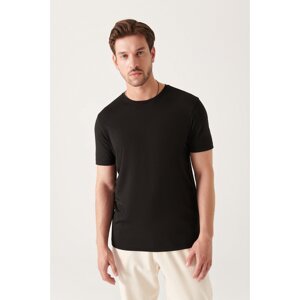 Avva Men's Black Ultrasoft Crew Neck Plain Standard Fit Regular Fit Modal T-shirt