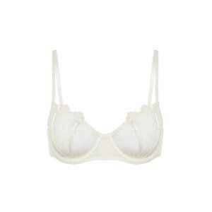 Trendyol White Lace Piping Cupless Bra