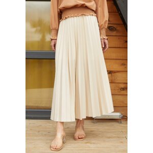 InStyle Tight Pleated Skirt - Beige