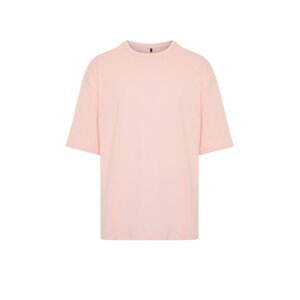 Trendyol Men's Powder Oversize/Wide-Fit Basic 100% Cotton T-Shirt