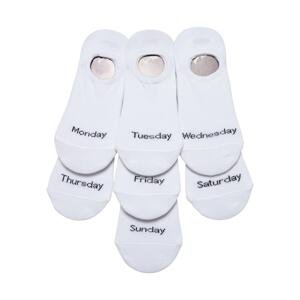 Neviditelné týdenní ponožky 7-balení bílé