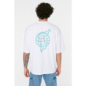 Trendyol Oversize/Wide Fit Crew Neck Short Sleeve Asian Print 100% Cotton T-Shirt