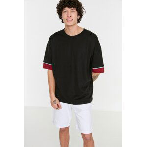 Trendyol Men's Oversize/Wide Cut Crew Neck Color Blocked Short Sleeve 100% Cotton T-Shirt