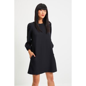 Trendyol Black Wide Cut Sleeve Detailed Woven Dress