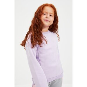 Trendyol Lilac Basic Girls' Knitted Thick Sweatshirt with Fleece inner