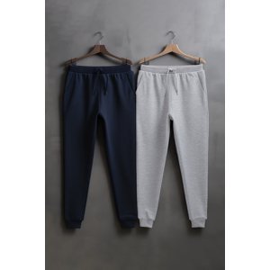 Trendyol Navy Blue Regular/Normal Fit Elastic Leg Basic 2-Pack Sweatpants