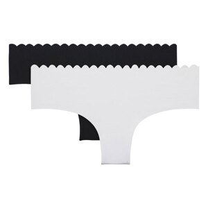 DIM BODY TOUCH COTTON HIPSTER 2x - Women's cotton panties 2 pcs - black - white
