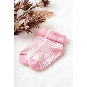 Dětské ponožky proužky Růžové a bílé