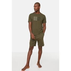 Trendyol Khaki Regular Fit Printed Pajamas Set