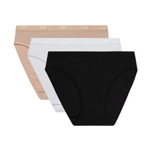 DIM ECO LES POCKETS SLIP 3x - 3 pcs of women's panties - black - white - flesh