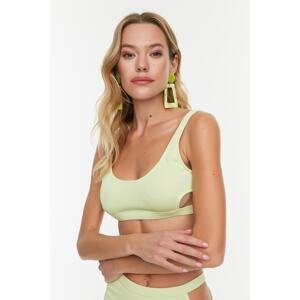 Trendyol Green Textured Cut Out Detailed Bikini Top