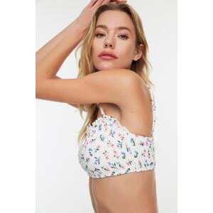 Trendyol Crispy Floral Print Bandeau Bikini Top