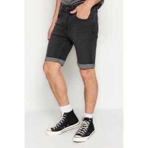 Trendyol Anthracite Skinny Fit Destroyed Shorts & Bermuda