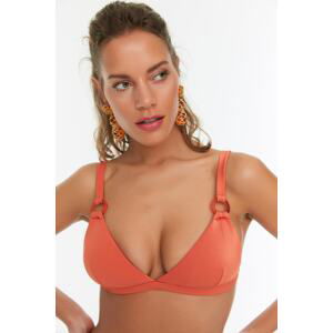 Trendyol Orange Textured Bikini Top With Accessory Detail