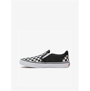 Bílo-černé pánské vzorované slip on tenisky VANS Asher Deluxe - Pánské