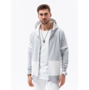 Ombre Clothing Men's zip-up sweatshirt - grey