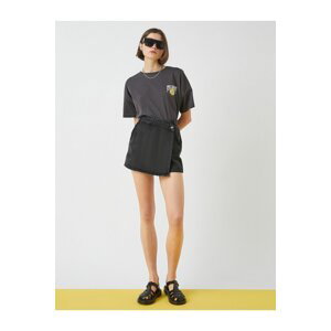 Koton Asymmetric Denim Short Skirt