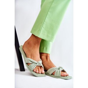 Dámské módní semišové pantofle zelené Lorrie