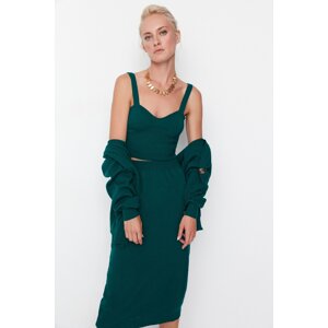 Trendyol Emerald Green Knitwear Top and Bottom Set