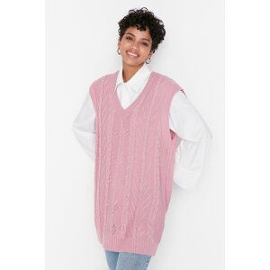 Trendyol Pink V Neck Knitwear Sweater