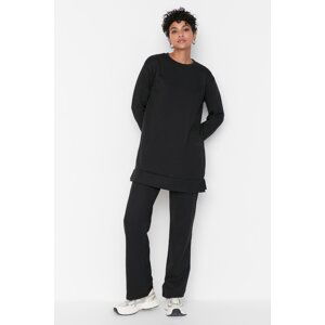 Trendyol Black Crew Neck Knitted Tracksuit Set