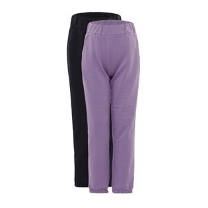 Trendyol Navy Blue-Lilac 2-Pack Girl Child Knitted Thin Sweatpants