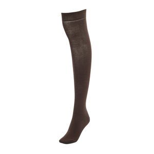 Trendyol Dark Brown Ribbed Knitted Above The Knee Socks