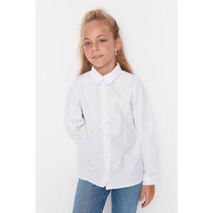 Trendyol White Regular Fit Girls Woven Shirt